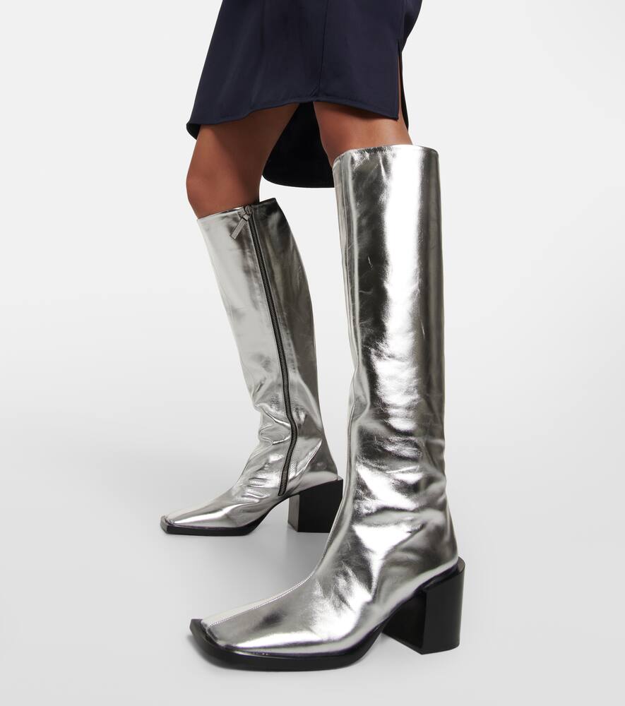 Jil Sander Metallic leather knee-high boots