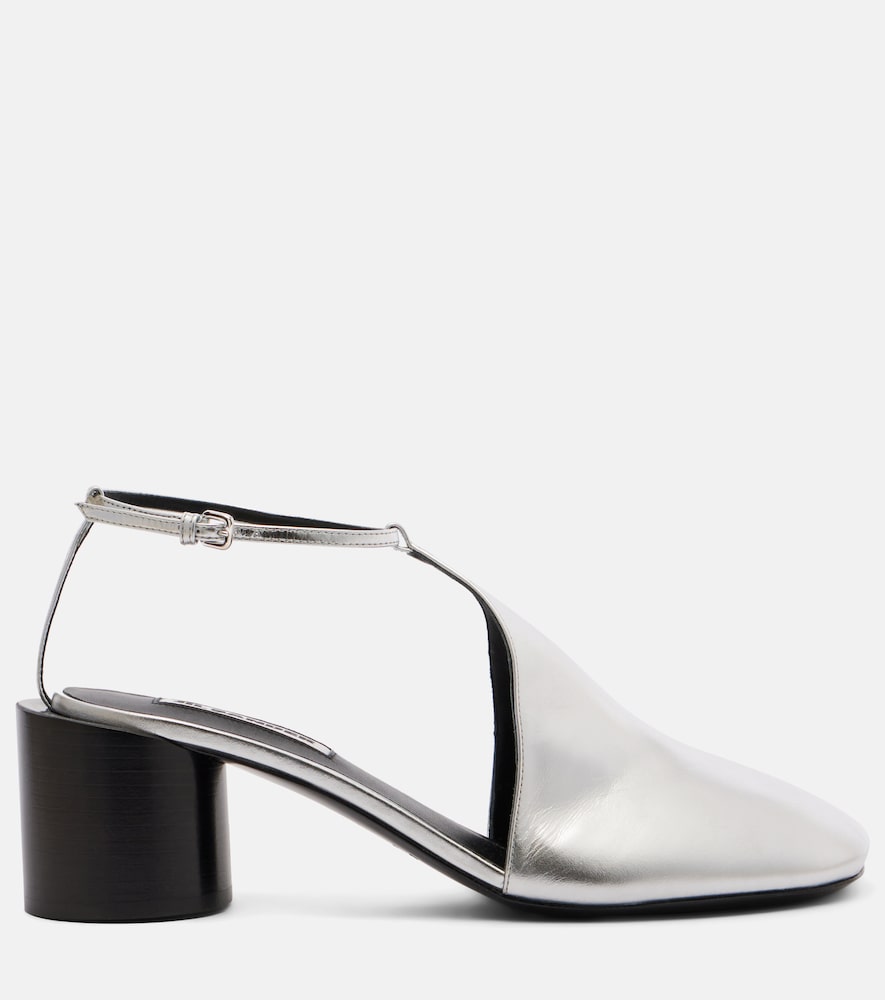 Jil Sander Metallic leather pumps