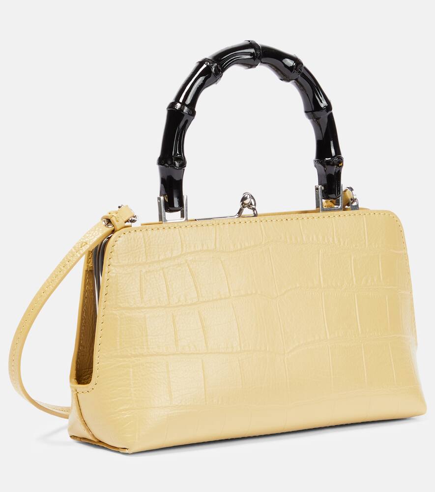 Jil Sander Mini croc-embossed leather crossbody bag