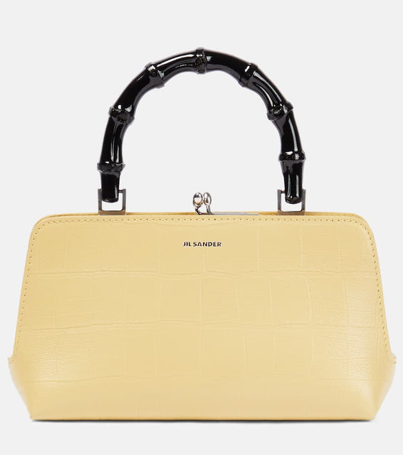 Jil Sander Mini croc-embossed leather crossbody bag