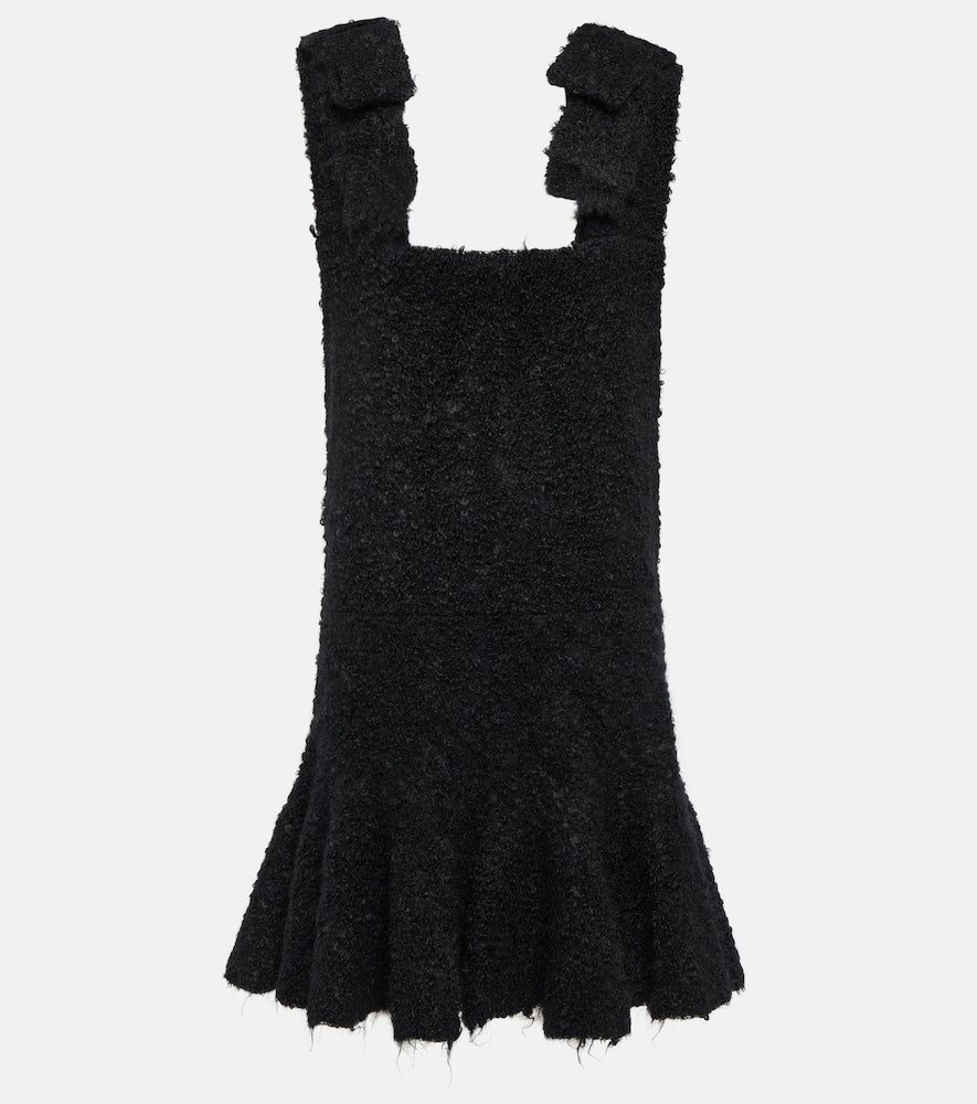 Jil Sander Mohair-blend boucl√É¬© minidress. Jil Sander 马海毛混纺圆领布√ÉØ© 迷你连衣裙