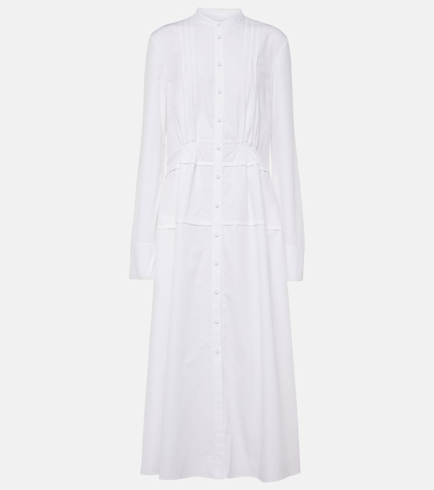 Jil Sander Pleated cotton shirt dress. Jil Sander 褶裥棉质衬衫裙