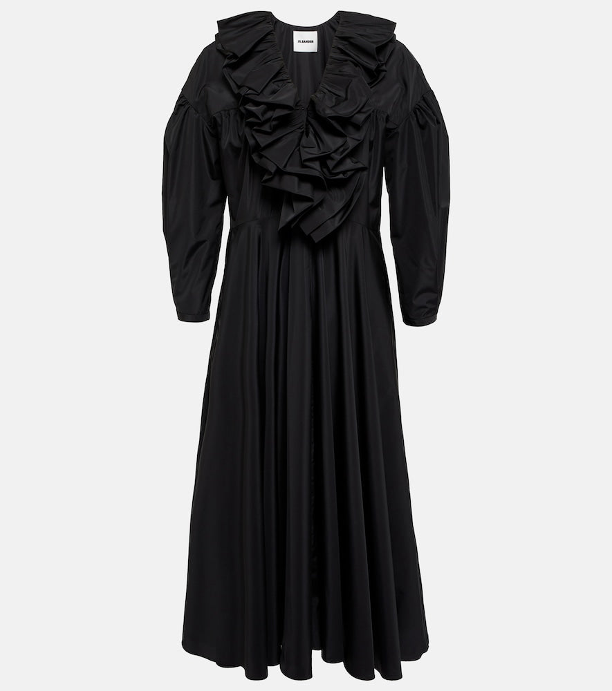 Jil Sander Ruffle-trimmed midi dress. Jil Sander 荷叶边中长连衣裙