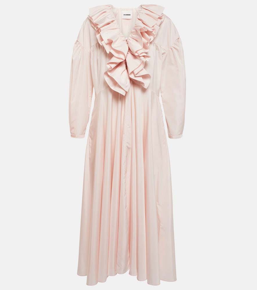 Jil Sander Ruffle-trimmed midi dress. Jil Sander 荷叶边中长连衣裙