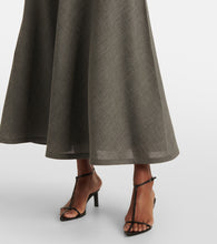 Jil Sander Tie-neck virgin wool canvas midi dress