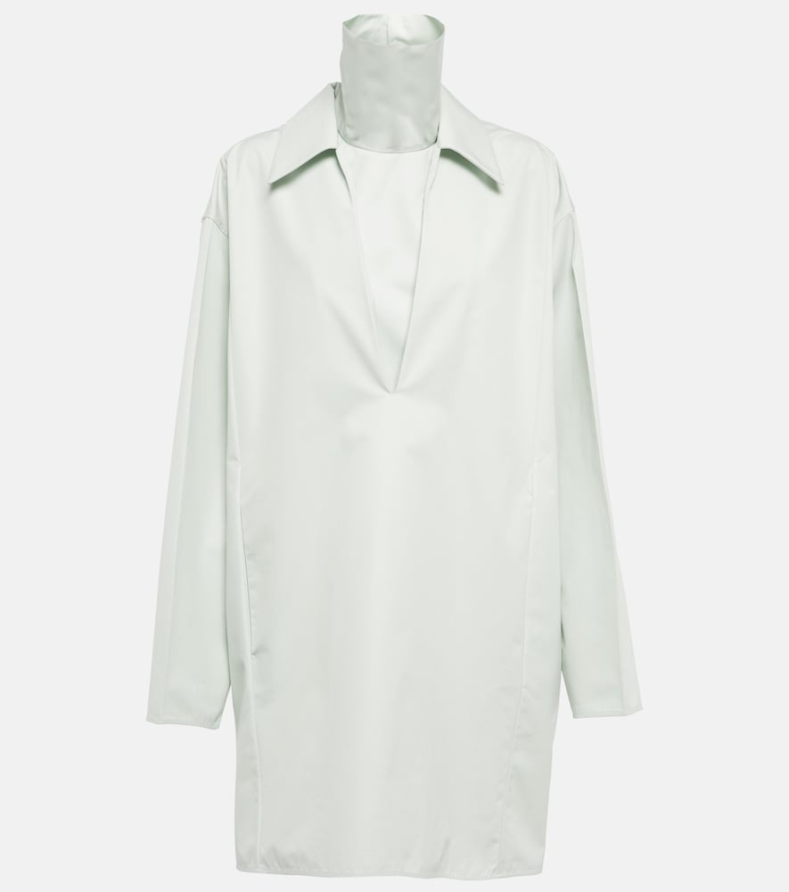 Jil Sander V-neck cotton minidress. Jil Sander V领棉质迷你连衣裙