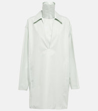 Jil Sander V-neck cotton minidress. Jil Sander V领棉质迷你连衣裙