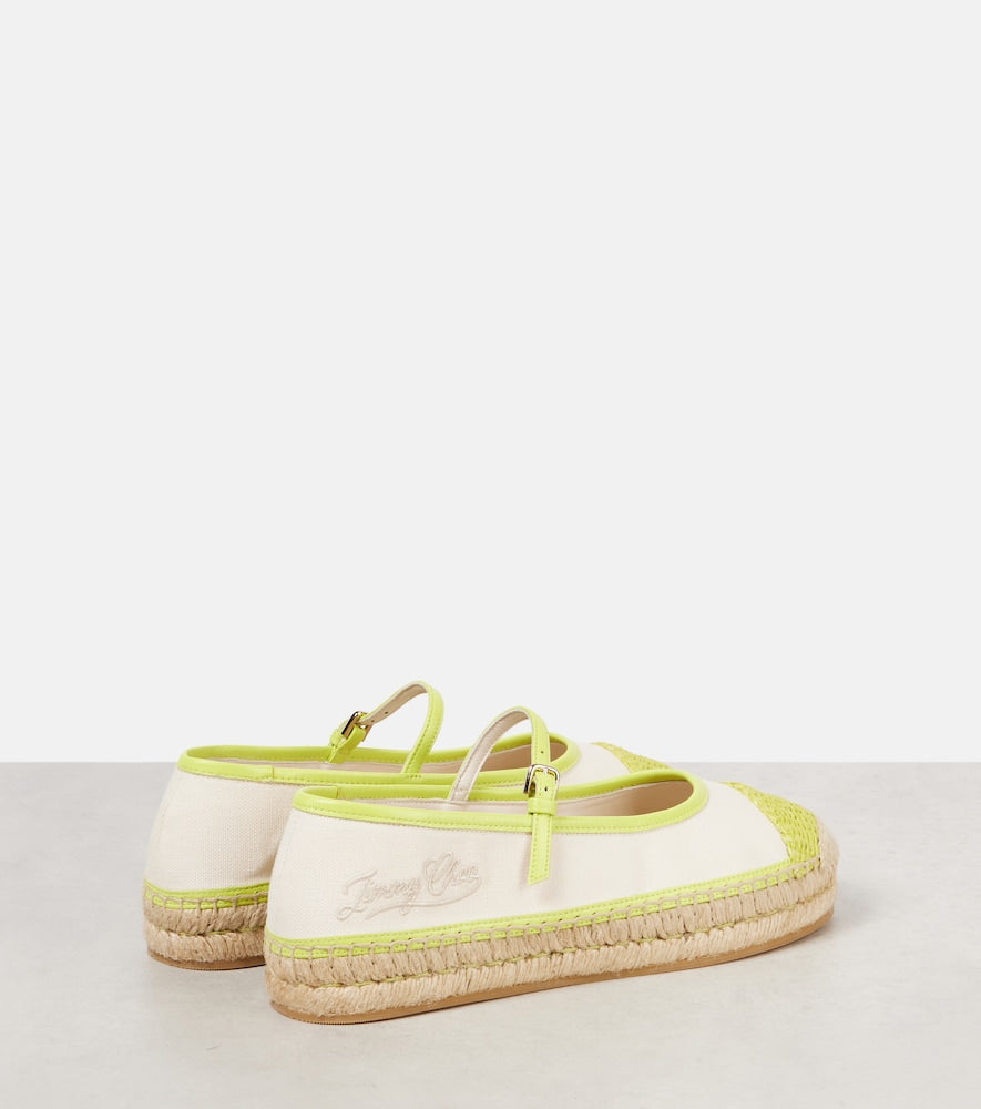 Jimmy Choo Aciel leather-trimmed canvas espadrilles