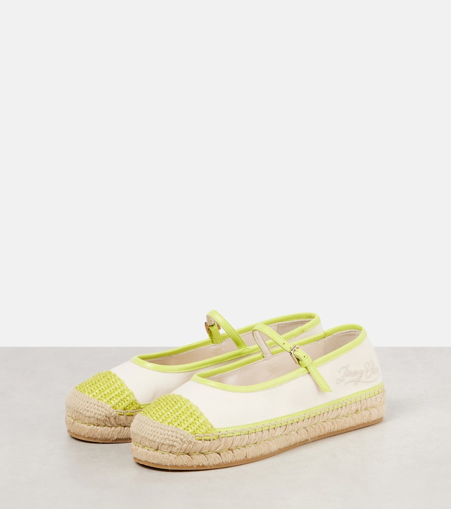 Jimmy Choo Aciel leather-trimmed canvas espadrilles