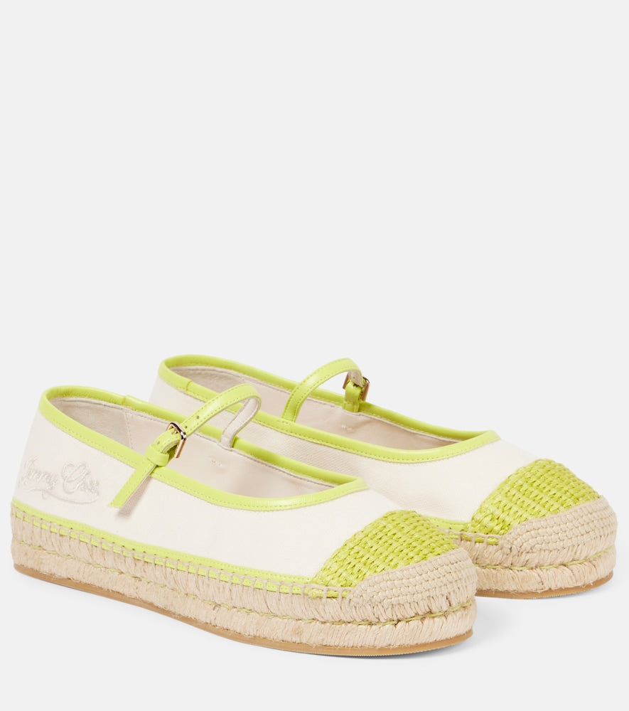 Jimmy Choo Aciel leather-trimmed canvas espadrilles