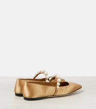 Jimmy Choo Ade embellished satin Mary Jane flats