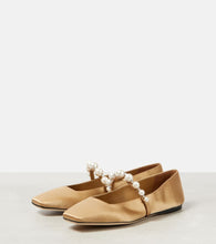 Jimmy Choo Ade embellished satin Mary Jane flats