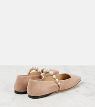 Jimmy Choo Ade embellished suede Mary Jane flats
