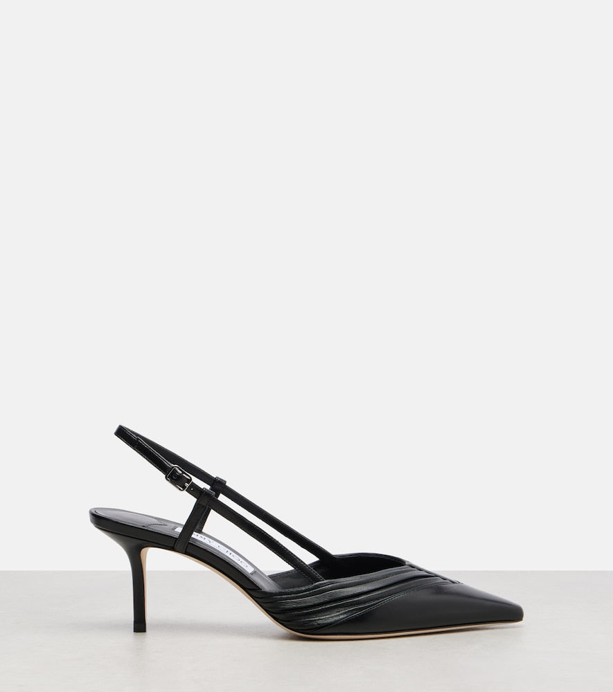 Jimmy Choo Afia 65 leather slingback pumps