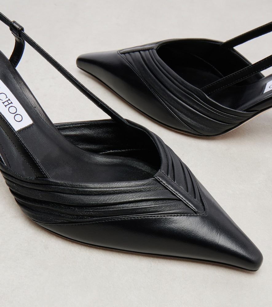 Jimmy Choo Afia 65 leather slingback pumps