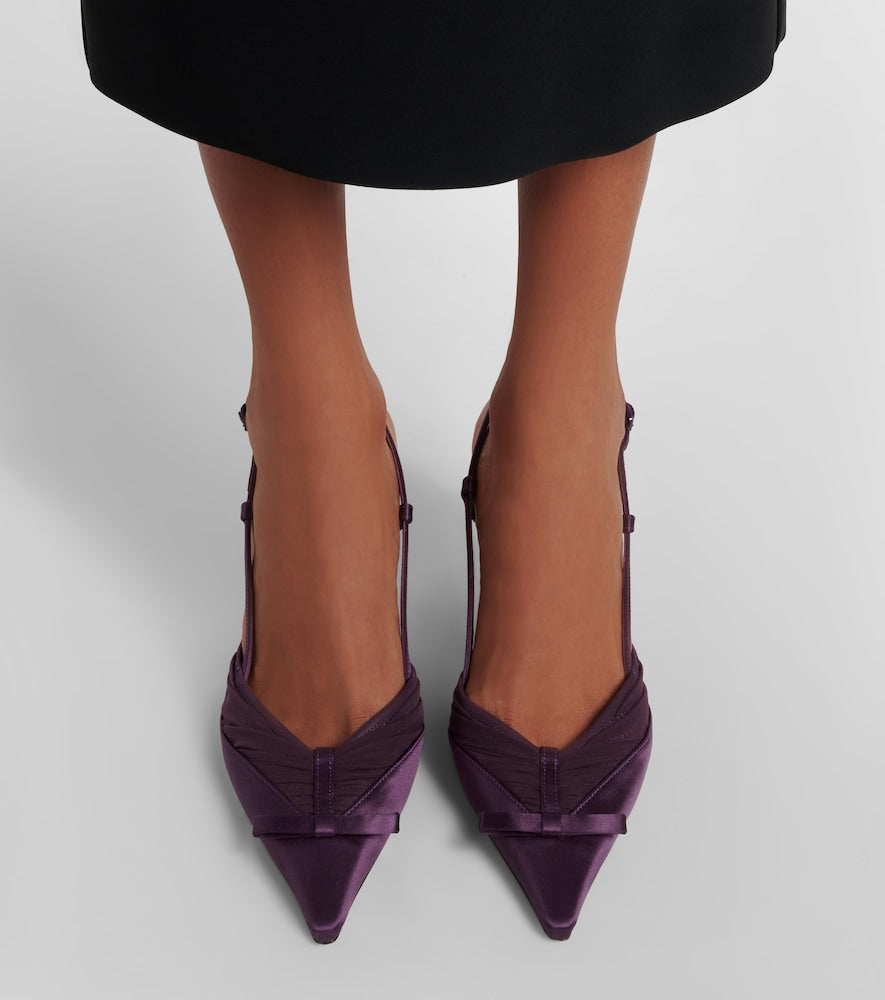 Jimmy Choo Afia 65 satin slingback pumps