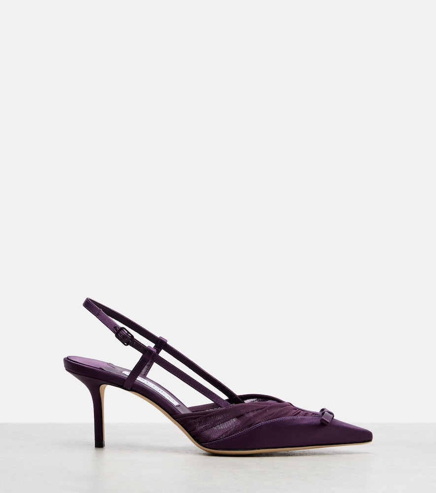 Jimmy Choo Afia 65 satin slingback pumps