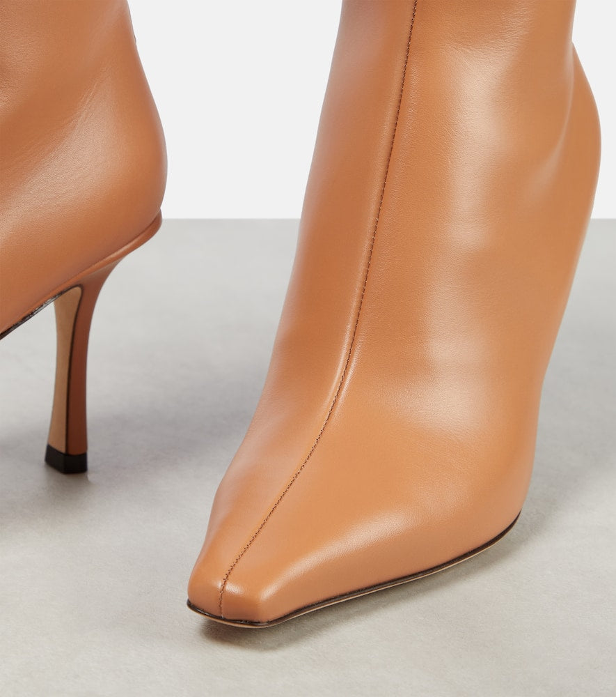Jimmy Choo Agathe 85 leather knee-high boots