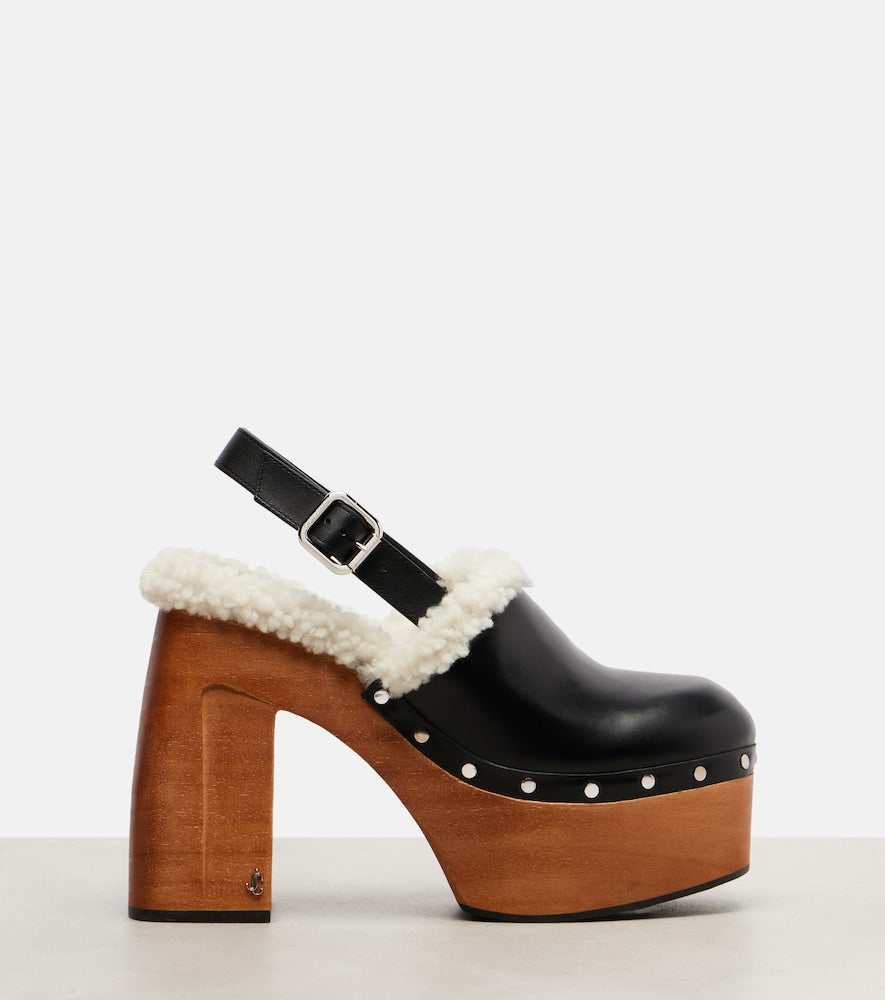 Jimmy Choo Alida 135 leather platform clogs