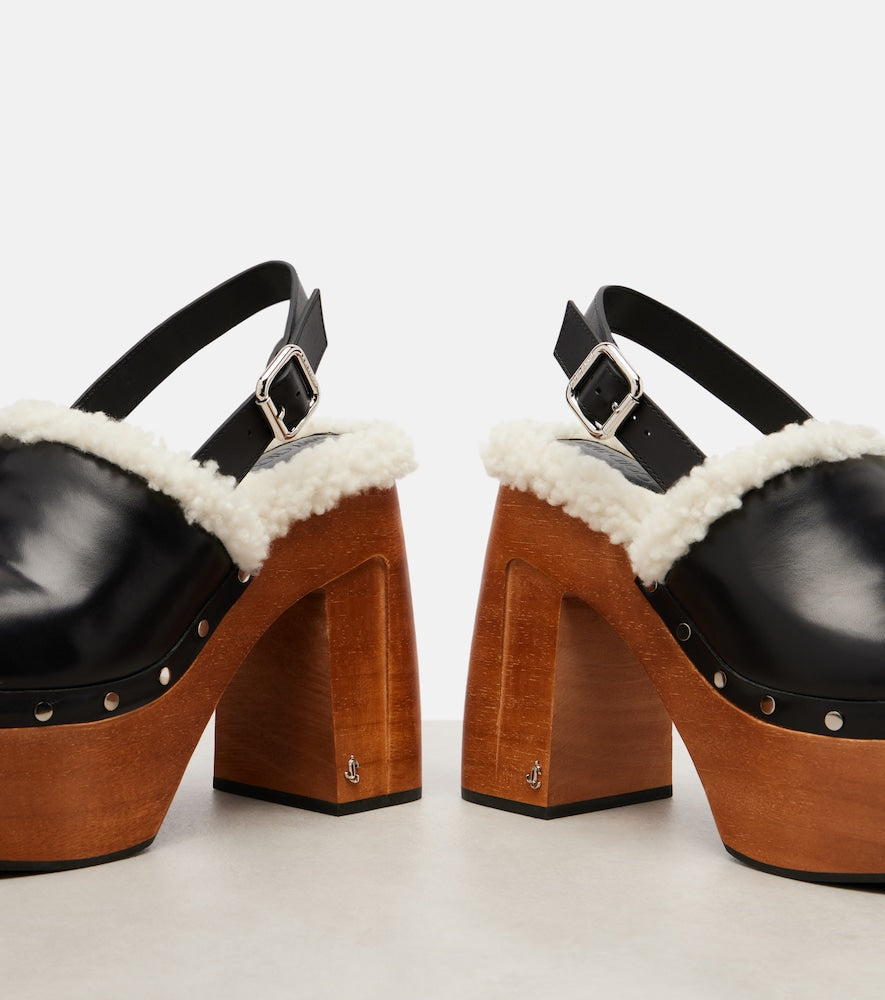 Jimmy Choo Alida 135 leather platform clogs