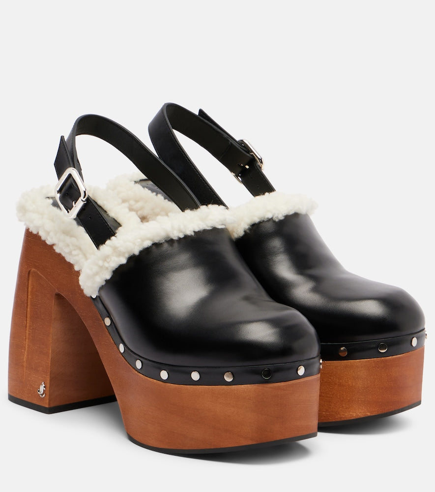 Jimmy Choo Alida 135 leather platform clogs