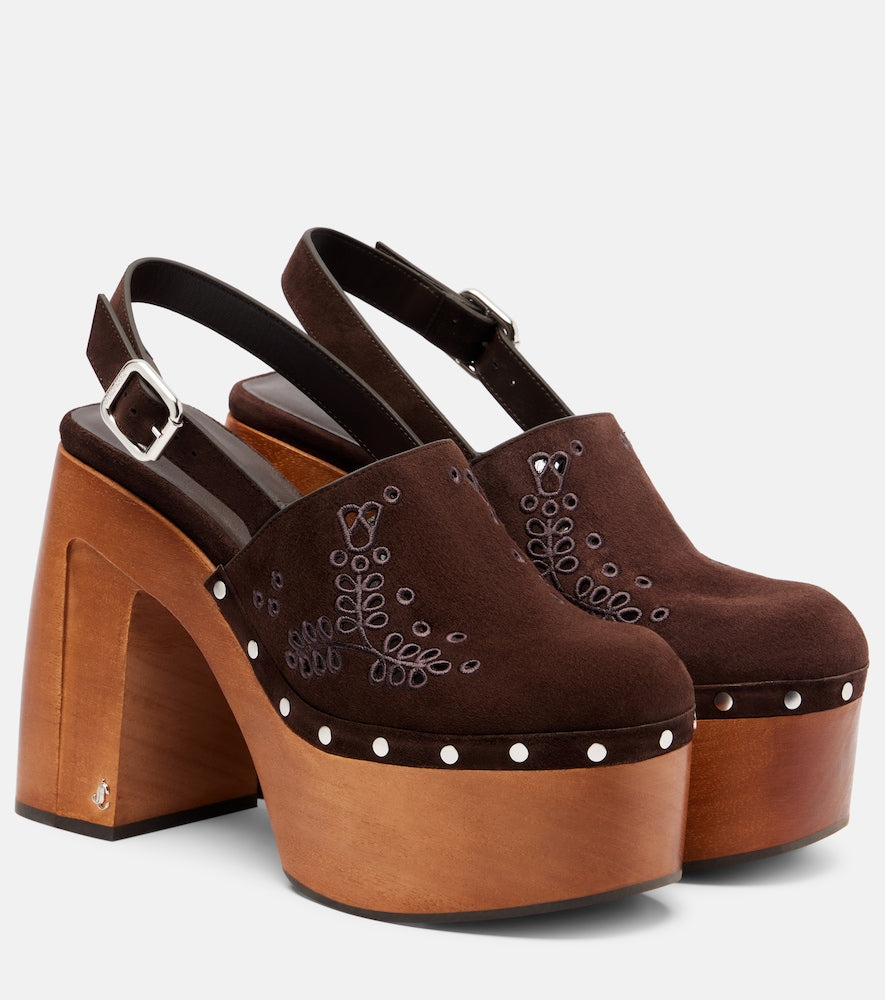 Jimmy Choo Alida 135 suede platform clogs