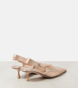 Jimmy Choo Amel 50 embellished mesh slingback pumps