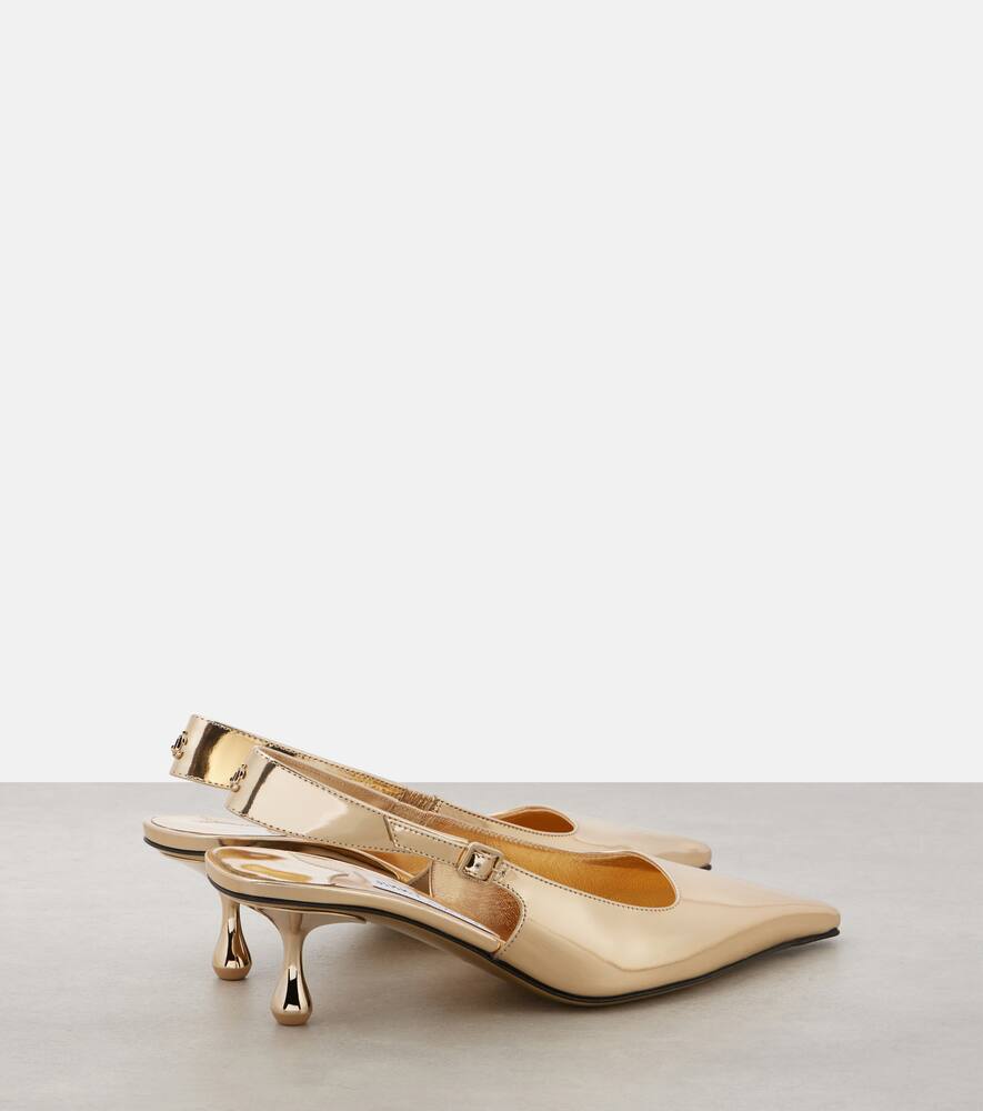 Jimmy Choo Amel 50 metallic leather slingback pumps