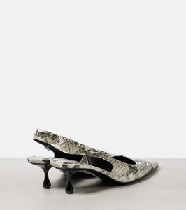 Jimmy Choo Amel 50 snake-effect leather slingback pumps