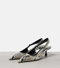 Jimmy Choo Amel 50 snake-effect leather slingback pumps