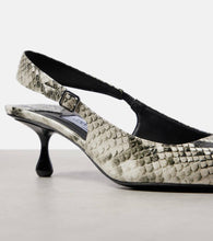 Jimmy Choo Amel 50 snake-effect leather slingback pumps