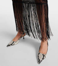 Jimmy Choo Amel 50 snake-effect leather slingback pumps