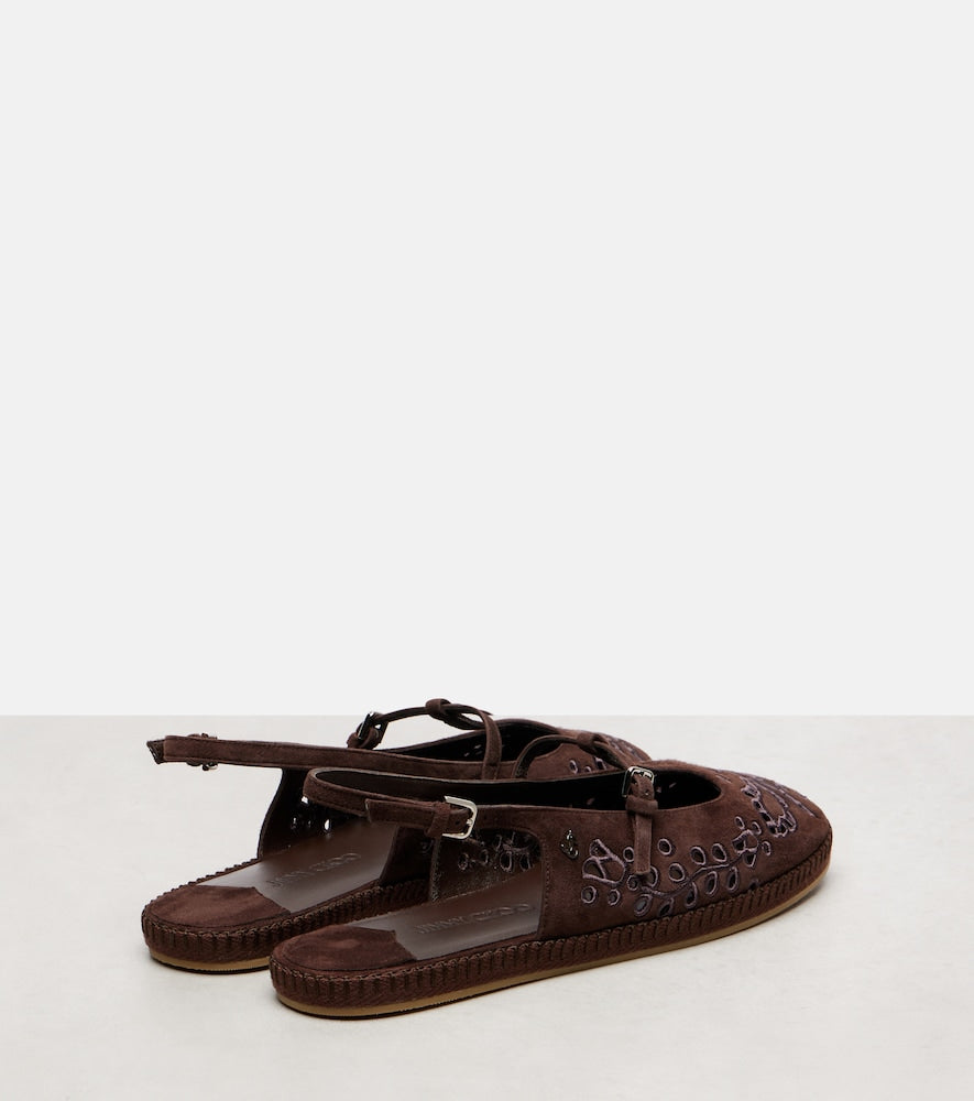 Jimmy Choo Amiee embroidered suede espadrilles