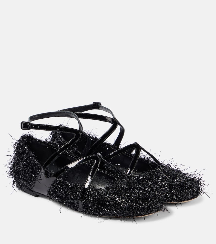 Jimmy Choo Astoria tinsel ballet flats