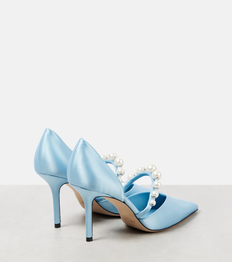 Jimmy Choo Aurelie 85 embellished satin pumps