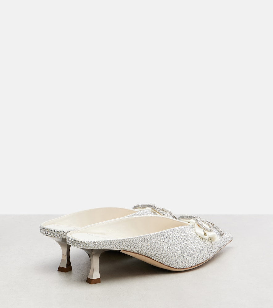 Jimmy Choo Auria 50 crystal-embellished satin mules