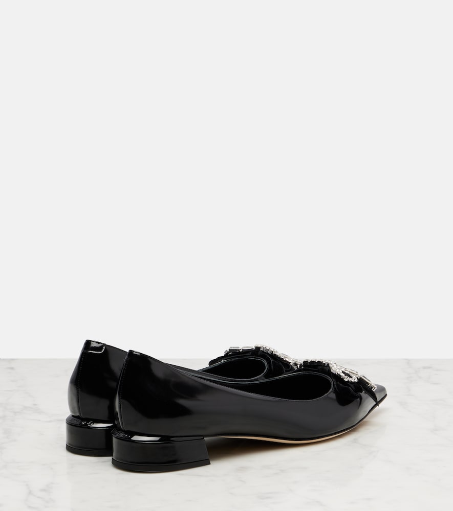 Jimmy Choo Auria bow-detail leather ballet flats
