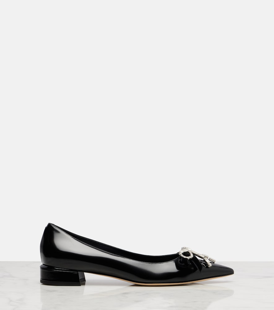 Jimmy Choo Auria bow-detail leather ballet flats