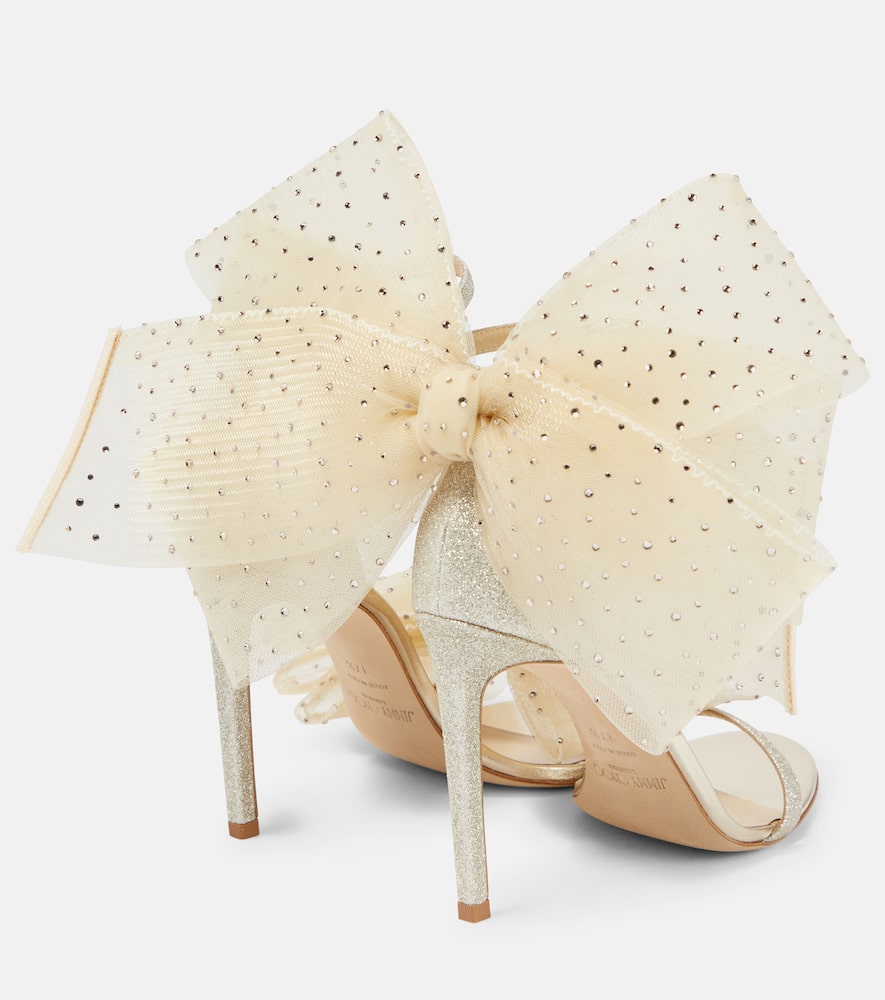 Jimmy Choo Aveline 100 bow-trimmed sandals