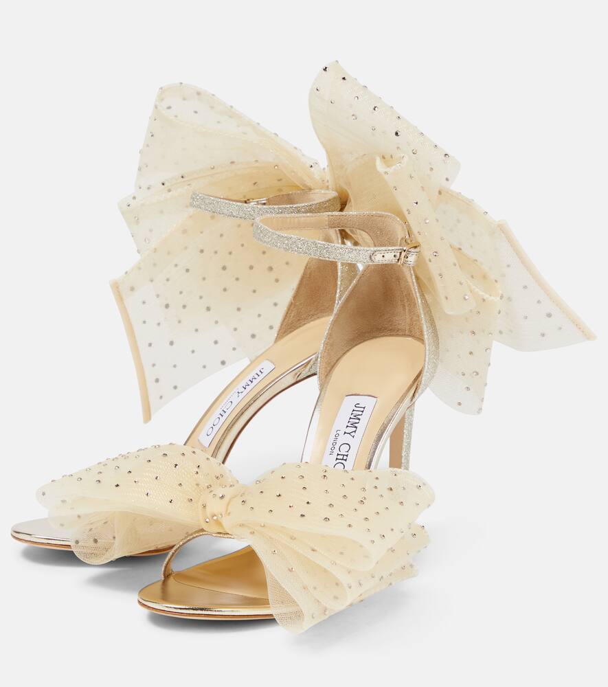 Jimmy Choo Aveline 100 bow-trimmed sandals