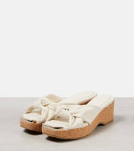 Jimmy Choo Avenue 50 leather wedge mules
