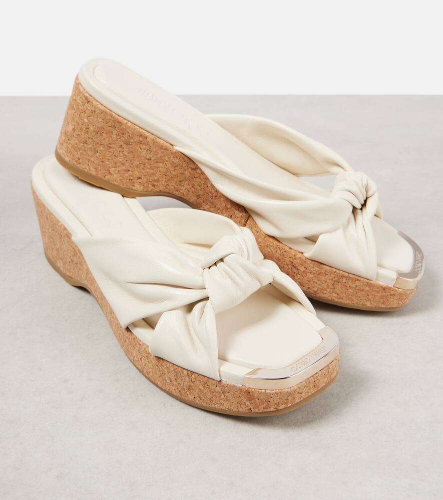 Jimmy Choo Avenue 50 leather wedge mules