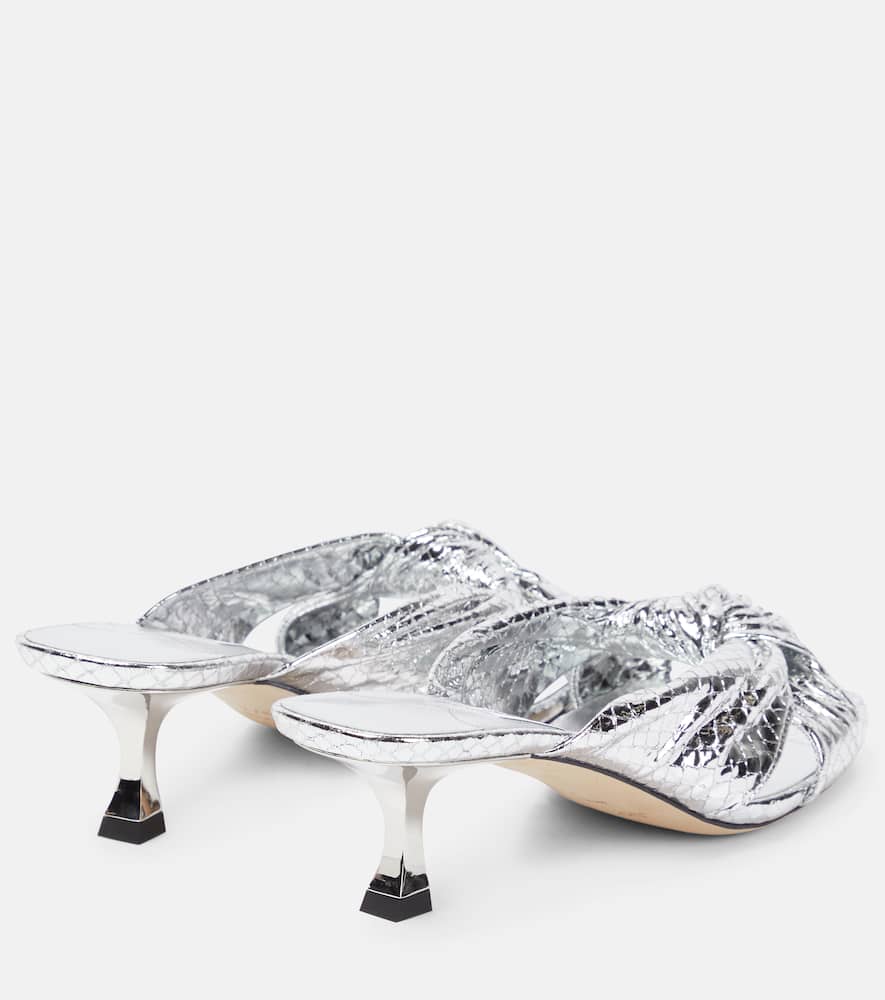 Jimmy Choo Avenue 50 snake-effect leather mules