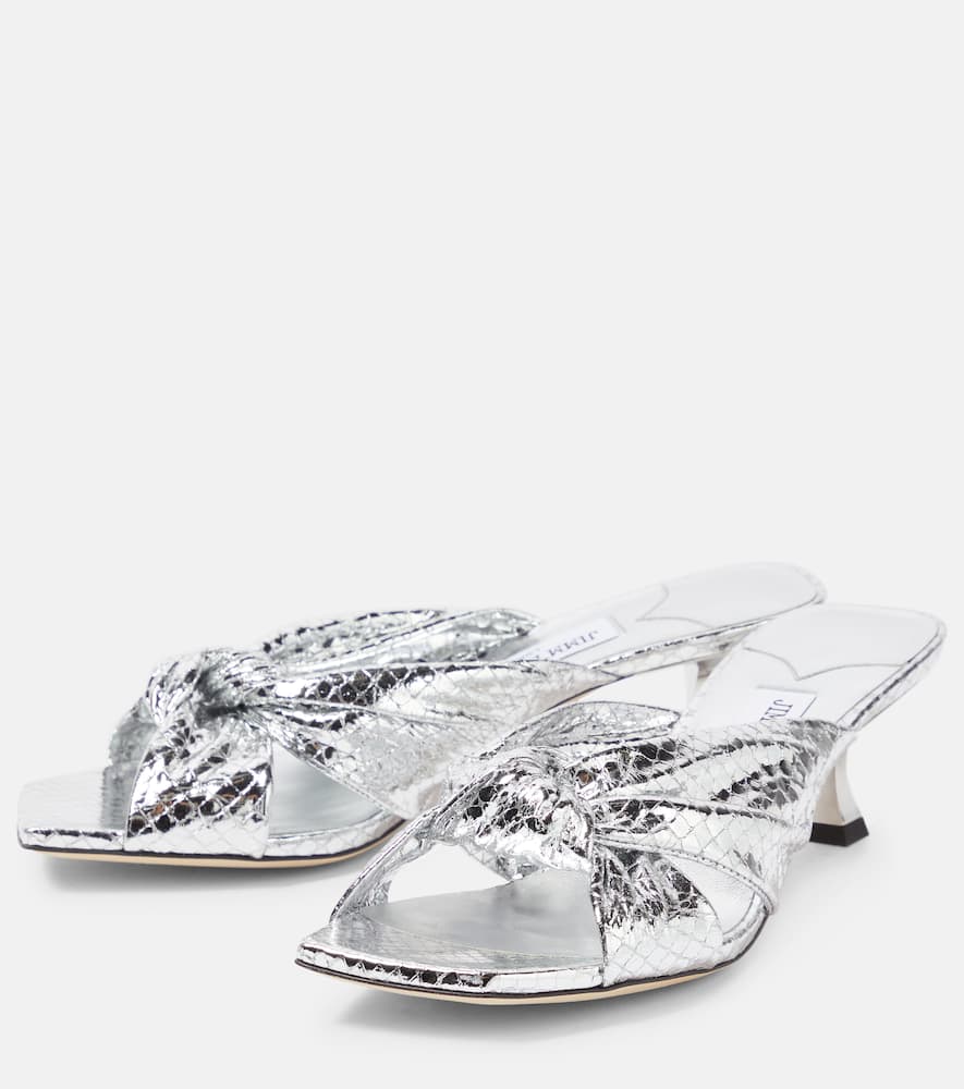 Jimmy Choo Avenue 50 snake-effect leather mules
