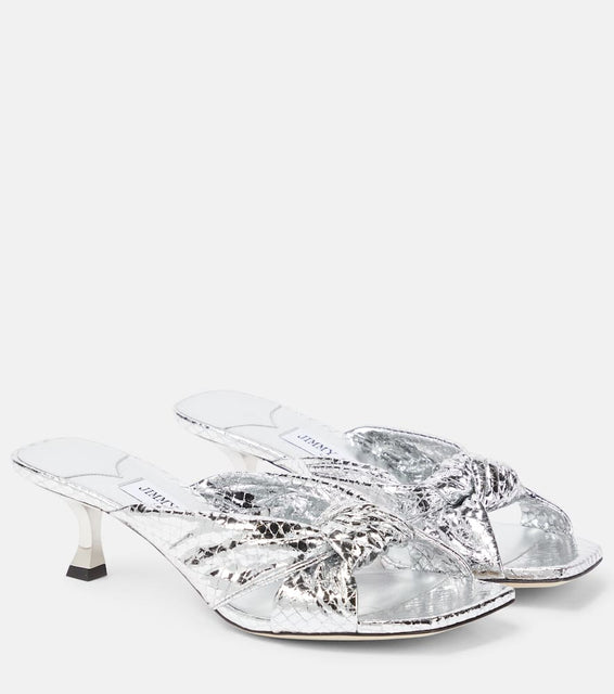 Jimmy Choo Avenue 50 snake-effect leather mules