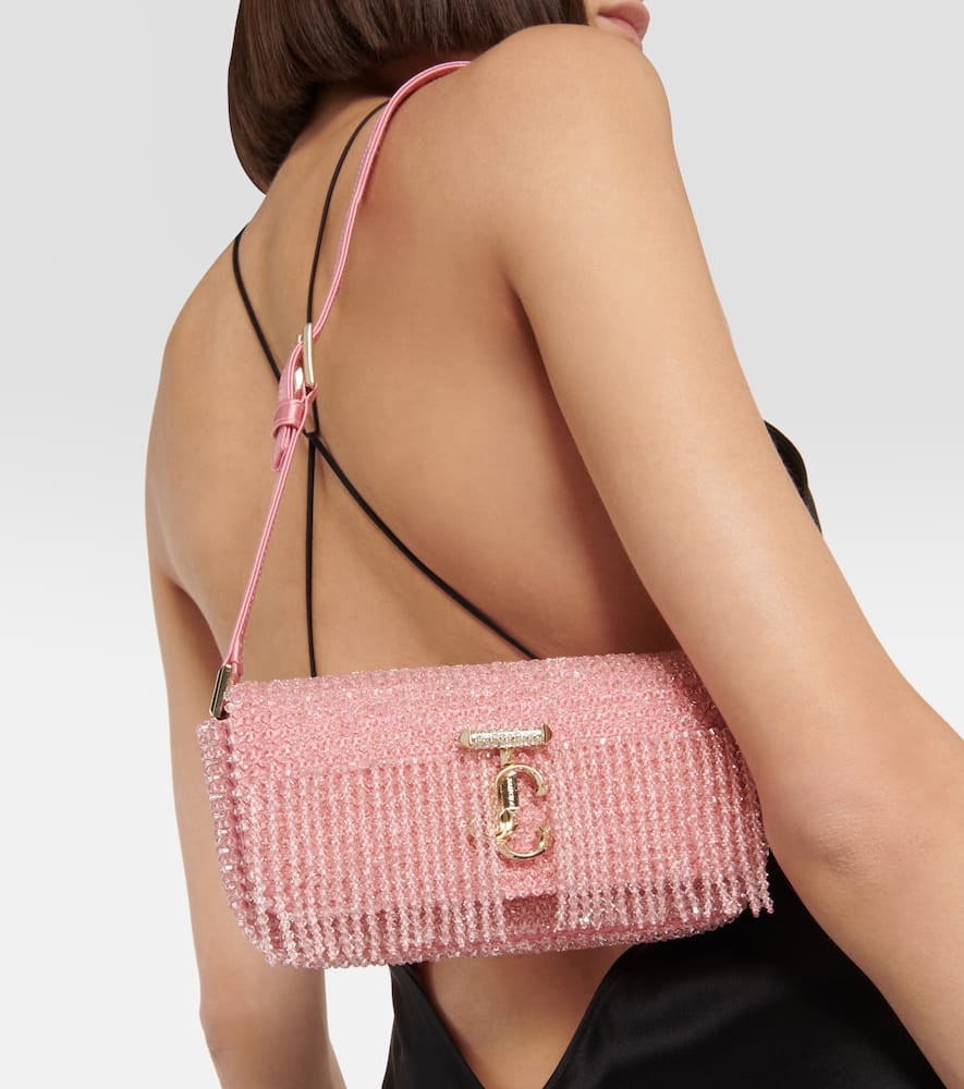 Jimmy Choo Avenue Mini embellished satin shoulder bag