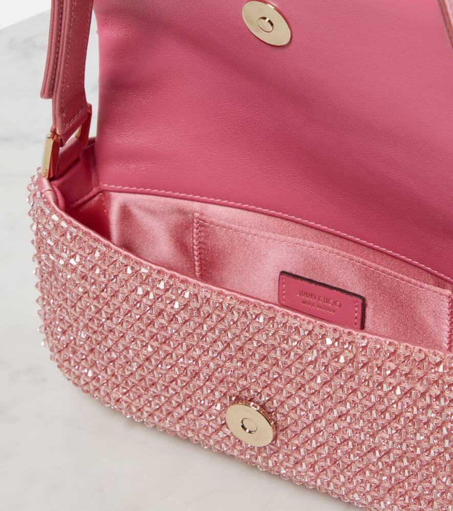 Jimmy Choo Avenue Mini embellished satin shoulder bag