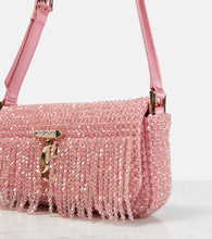 Jimmy Choo Avenue Mini embellished satin shoulder bag