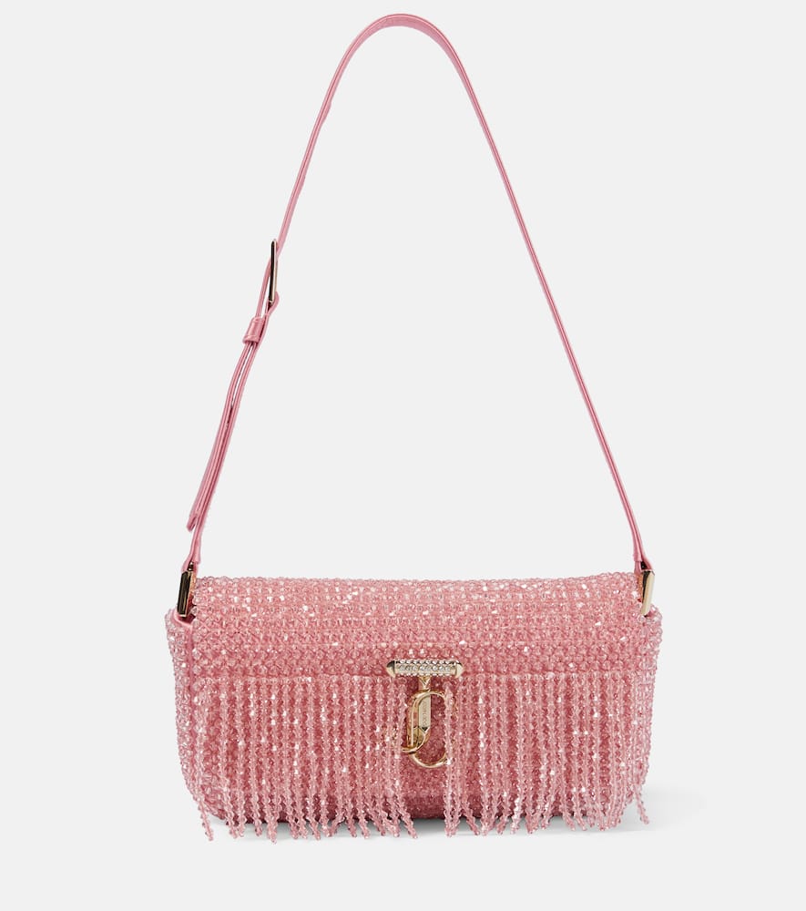 Jimmy Choo Avenue Mini embellished satin shoulder bag
