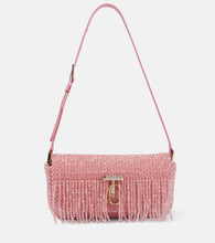 Jimmy Choo Avenue Mini embellished satin shoulder bag